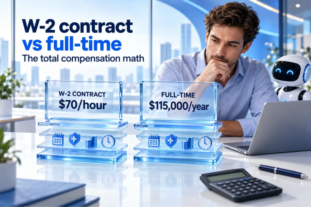 W-2 contract vs full-time- the total compensation math nobody shows candidates